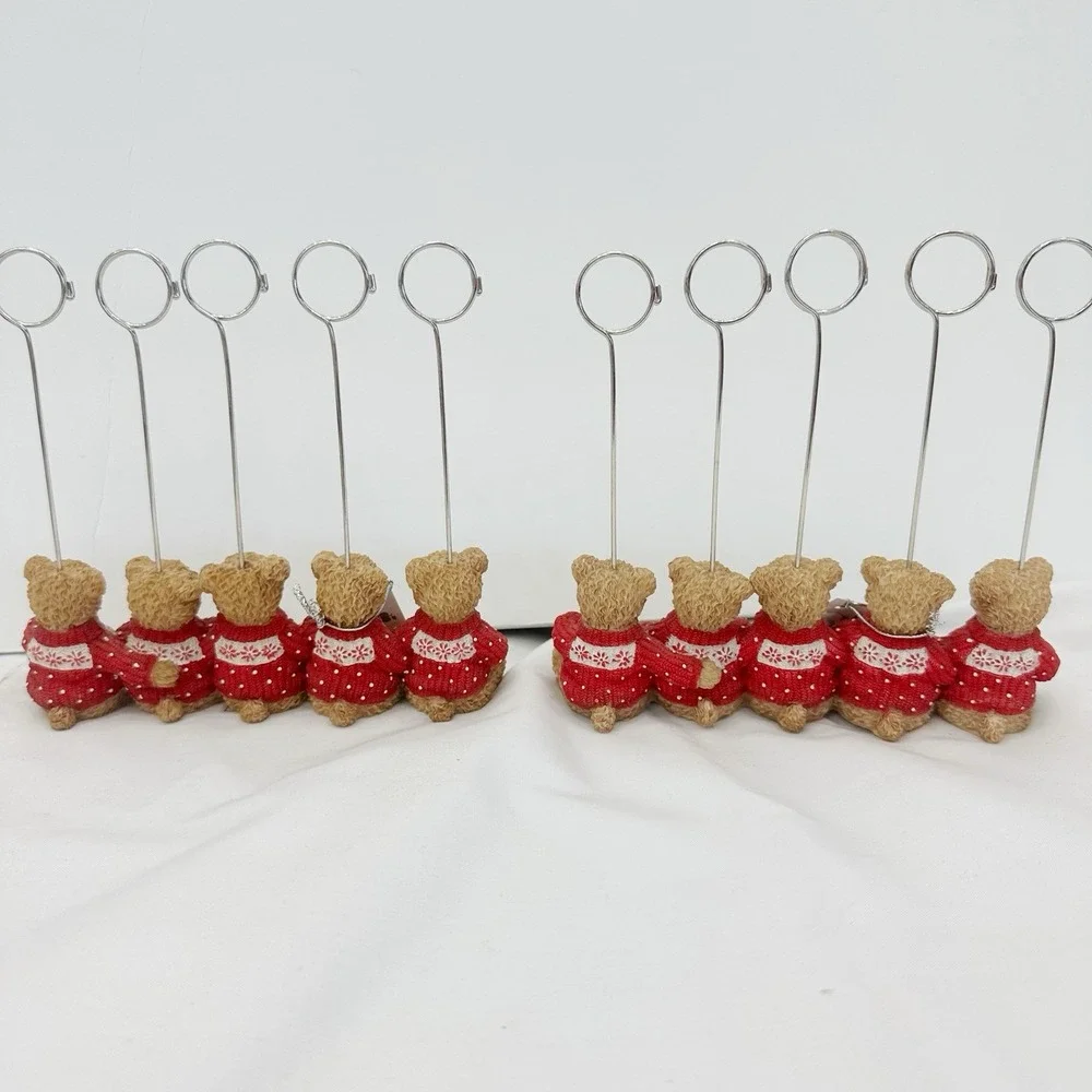 Sia Collection Christmas‎ Teddy Bear Picture Holders 2 Groups of 5 Red sweater